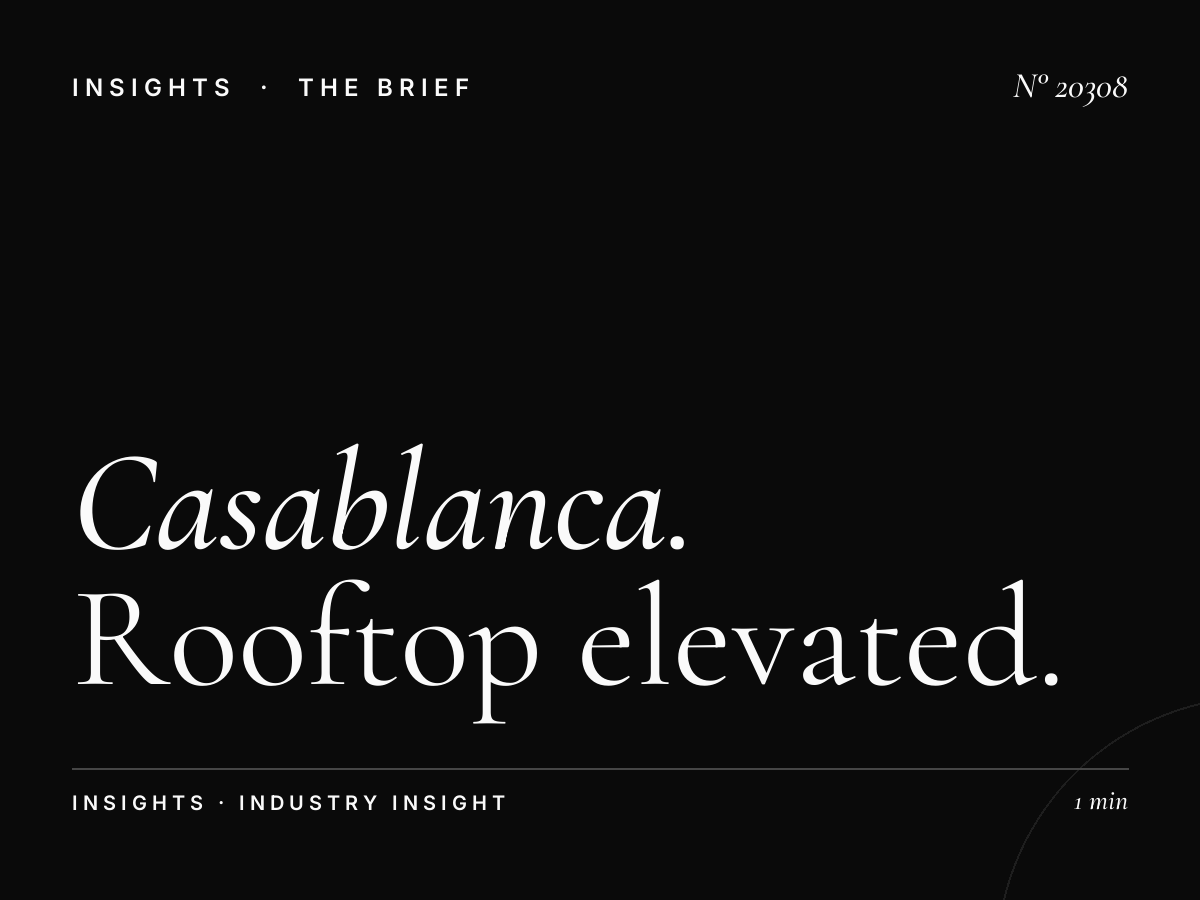 Casablanca Skyline Premium: Rooftop Elevated Visibility