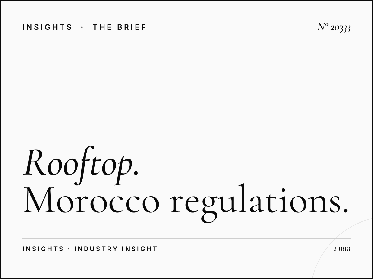 Rooftop Massira El Khadra Permits: Morocco Regulations