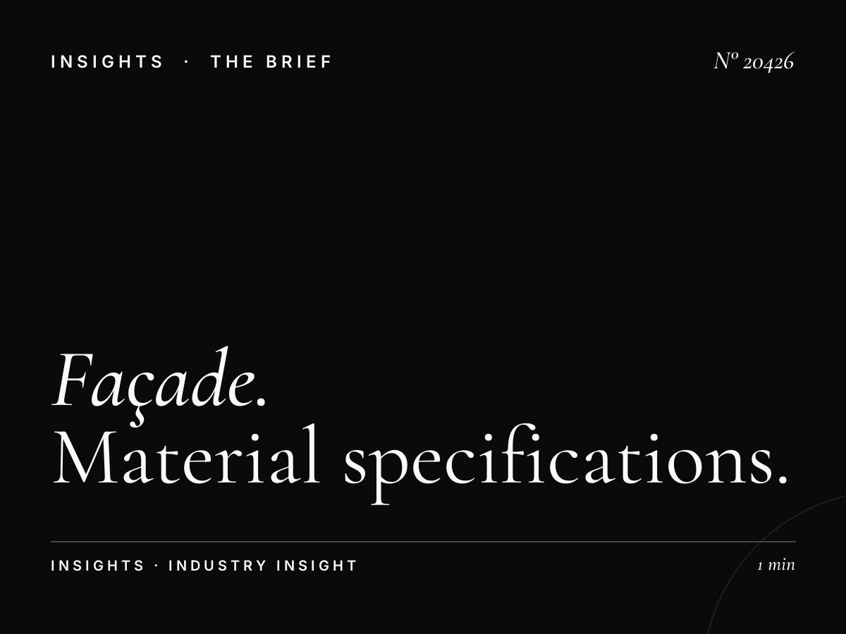 Façade Zerktouni Production: Material Specifications