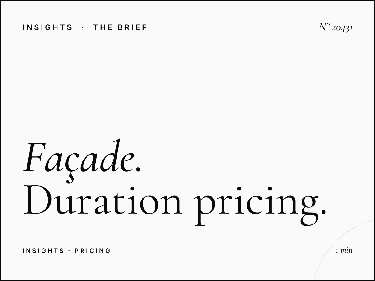 Façade Zerktouni Monthly Rates: Duration Pricing