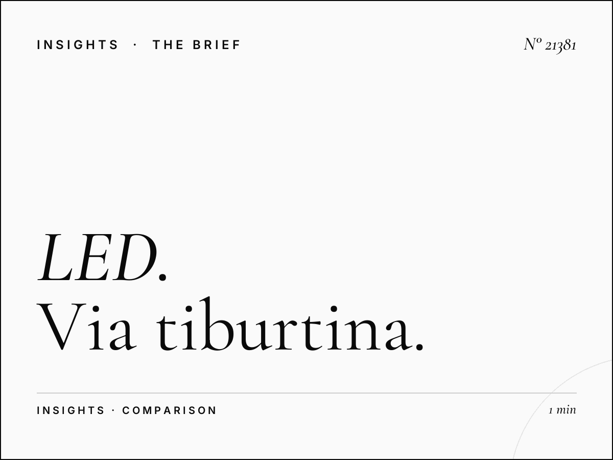 LED vs Traditional: Via Tiburtina Advantages