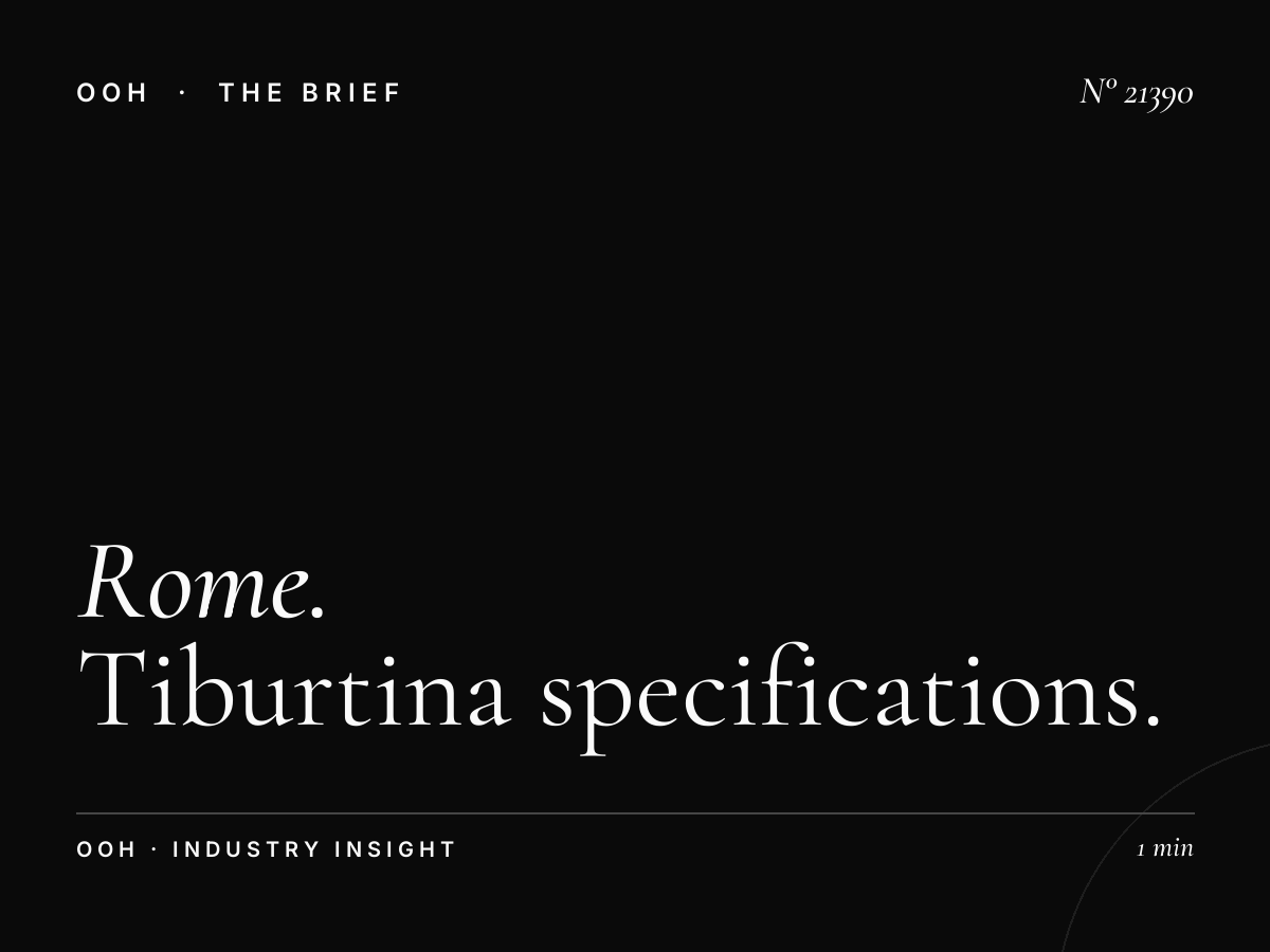 Rome Highway LED Billboard: Tiburtina Specifications