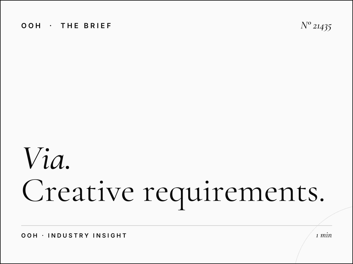 Via Tiburtina LED Wallbanner Content: Creative Requirements
