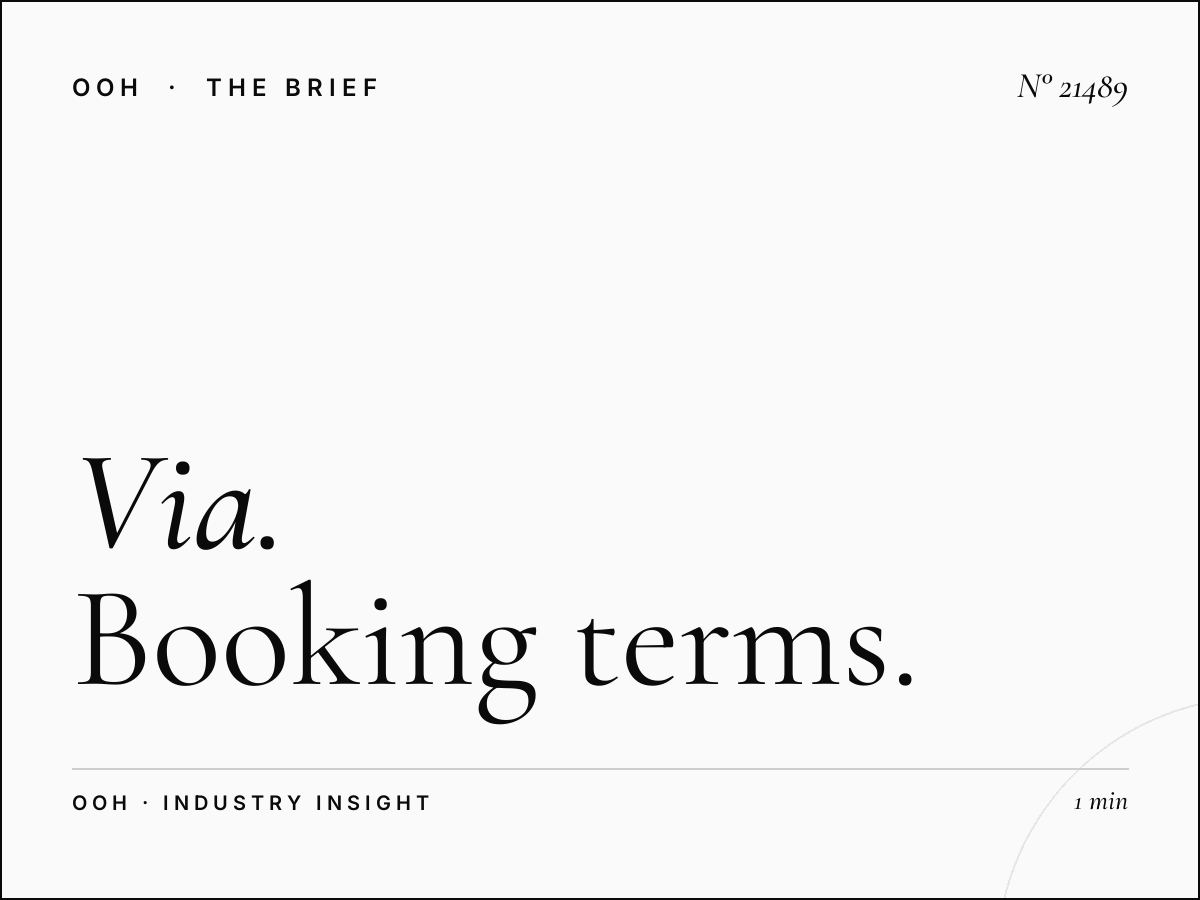 Via Aurelia LED Wallbanner Contracts: Booking Terms