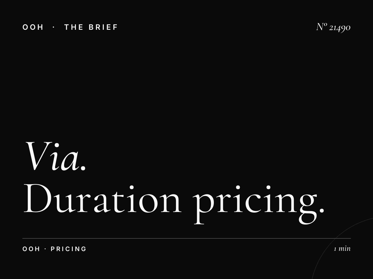 Via Aurelia LED Wallbanner Monthly Rates: Duration Pricing