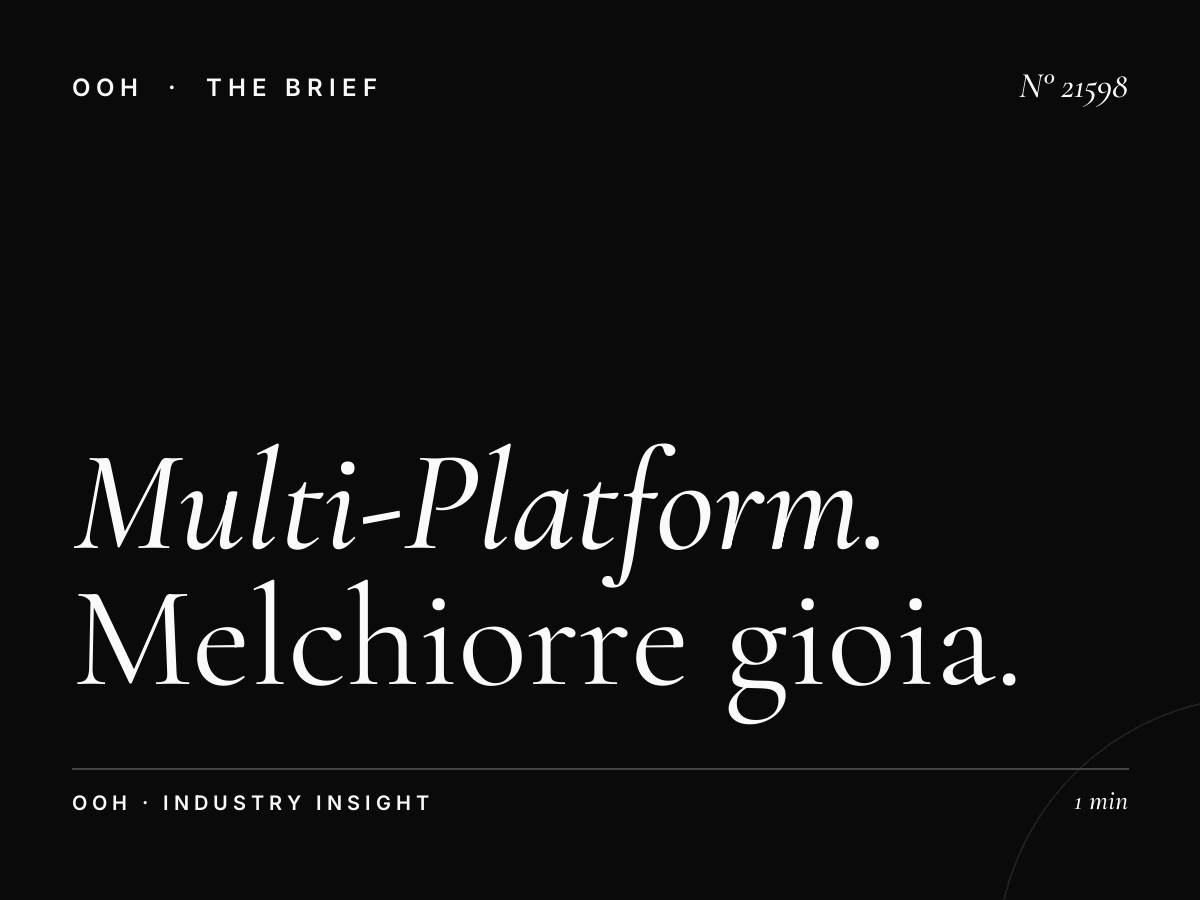 Multi-Platform Milan: Melchiorre Gioia Billboard Campaign