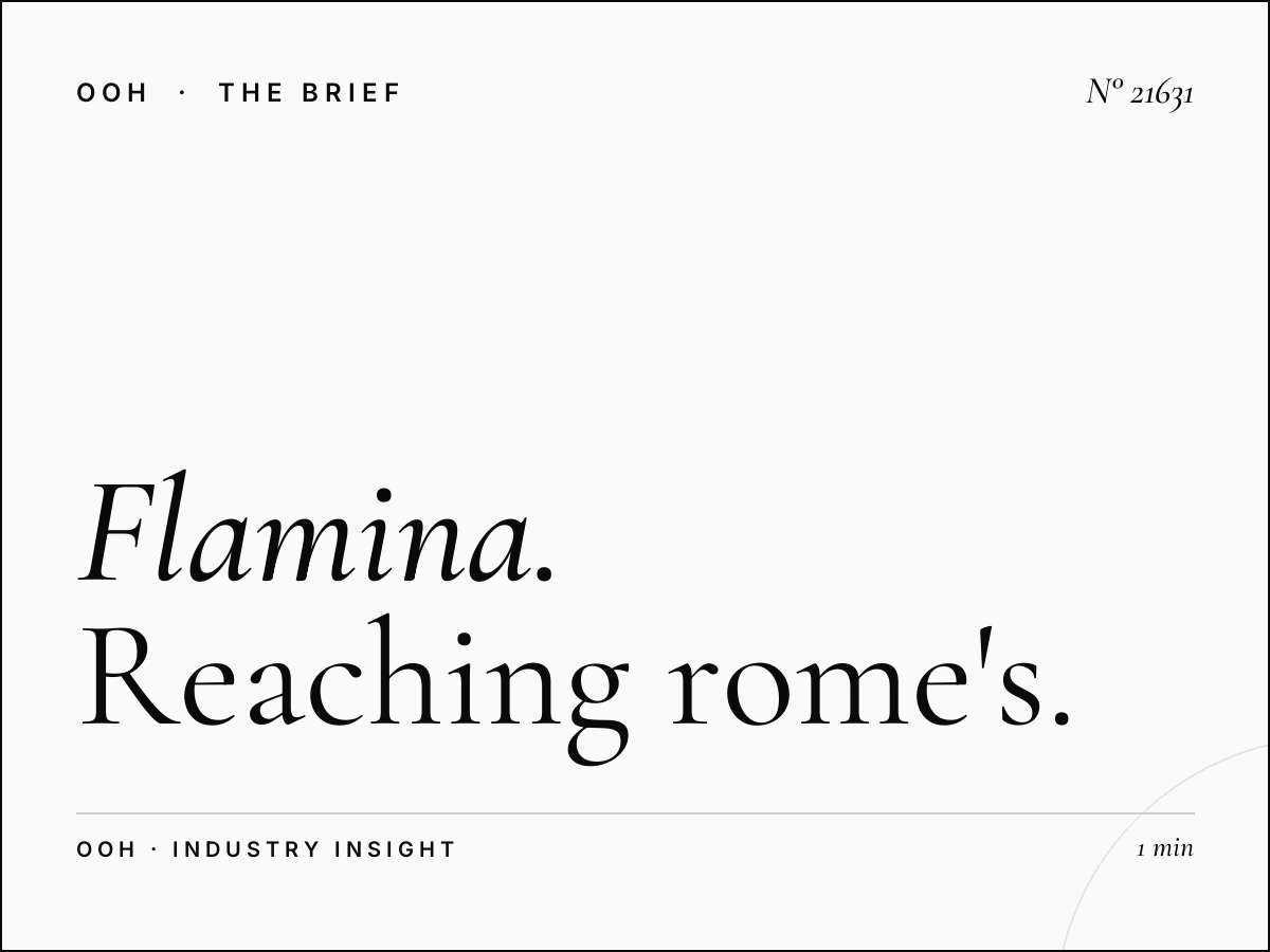 Flamina Belle Arti Wallbanner: Reaching Rome's Cultured Elite Through Strategic Outdoor Advertising