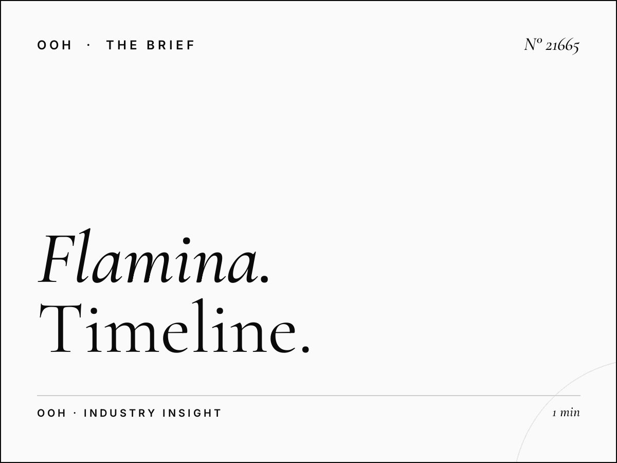 Flamina Belle Arti Static Wallbanner Production: Timeline