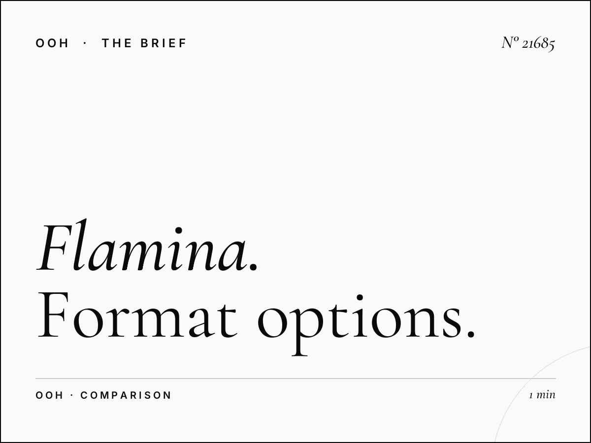 Flamina Belle Arti Wallbanner vs LED: Format Options