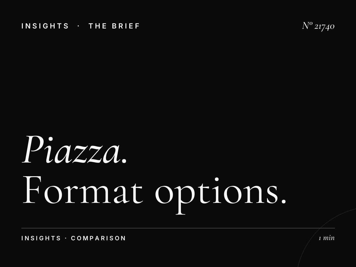 Piazza XXV Aprile Advertising vs Digital: Format Options