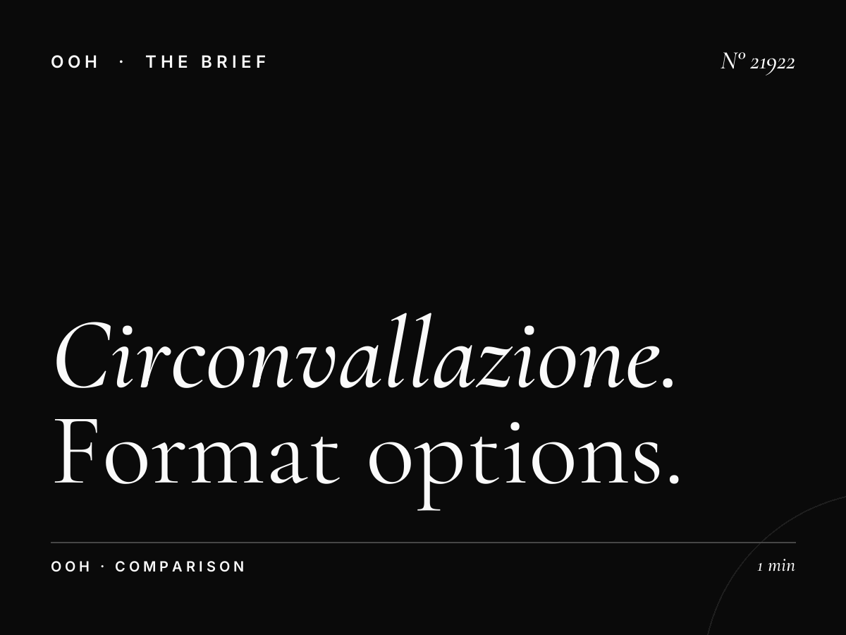 Circonvallazione Aurelia LED vs Billboard: Format Options for Rome's Key Advertising Corridor