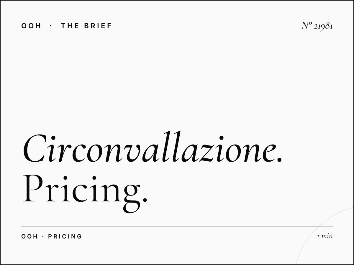 Circonvallazione Aurelia LED Wallbanner Monthly Rates: Pricing