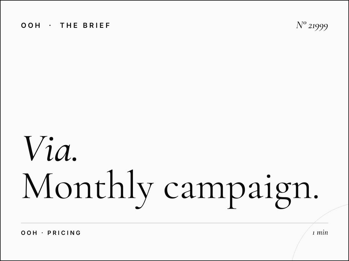 Via Stephenson Billboard Rates: Monthly Campaign Pricing Milan