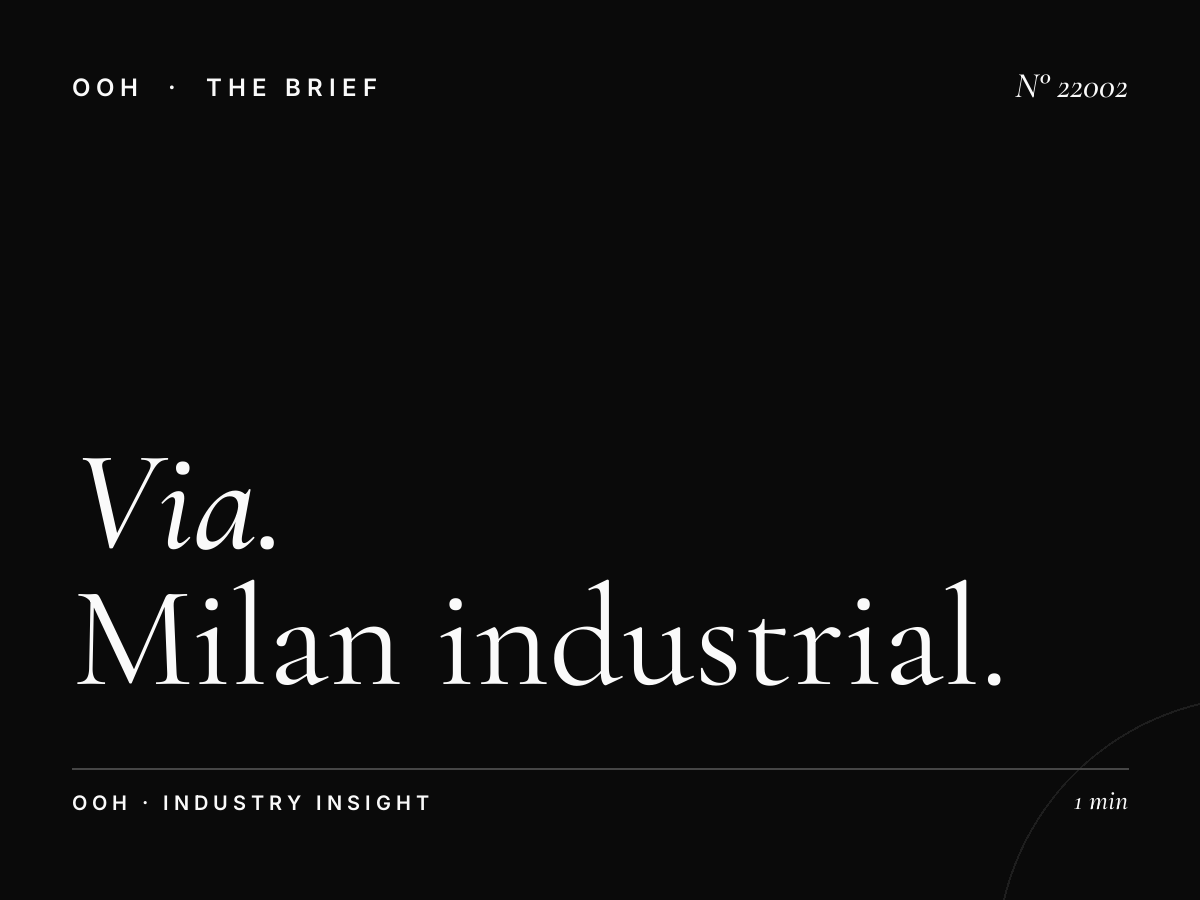 Via Stephenson Static Billboard: Milan Industrial Area OOH