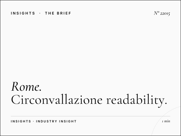 Rome Ring LED Creative: Circonvallazione Readability