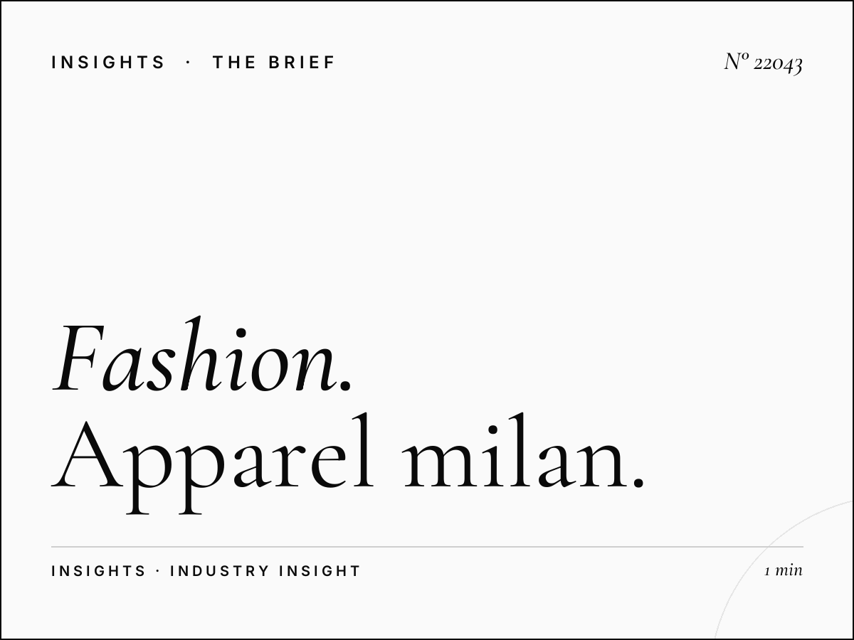 Fashion Brands Via Stephenson: Apparel Milan North