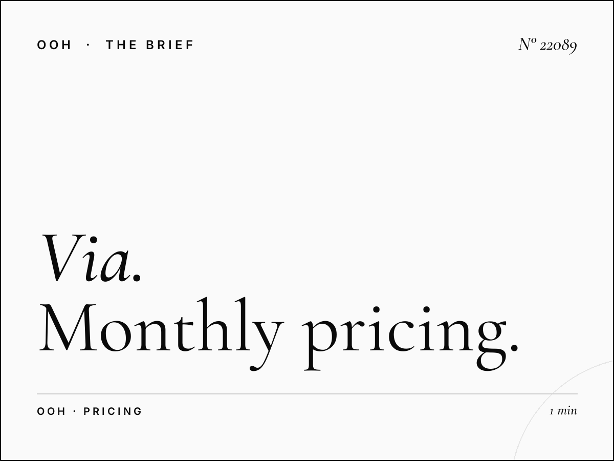 Via Pellegrino Rossi LED Wallbanner Rates: Monthly Pricing