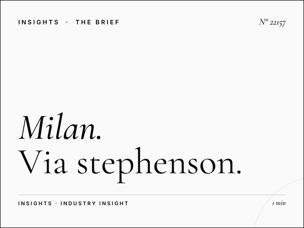 Milan North Branding: Via Stephenson Awareness
