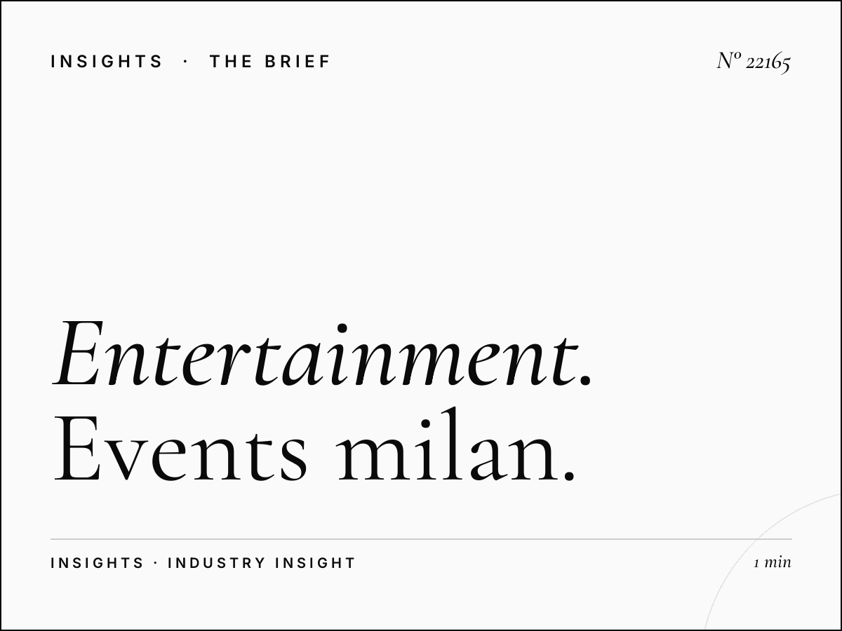 Entertainment Via Pellegrino Rossi LED: Events Milan