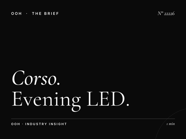 Corso Garibaldi LED Wallbanner Night: Evening LED Advertising That Commands Milan's Attention