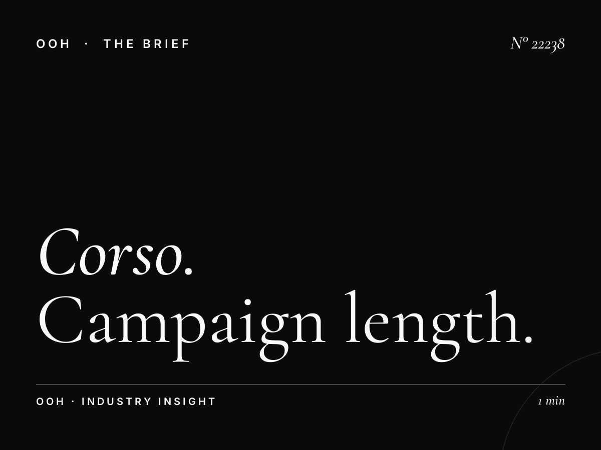 Corso Garibaldi LED Wallbanner Duration: Campaign Length