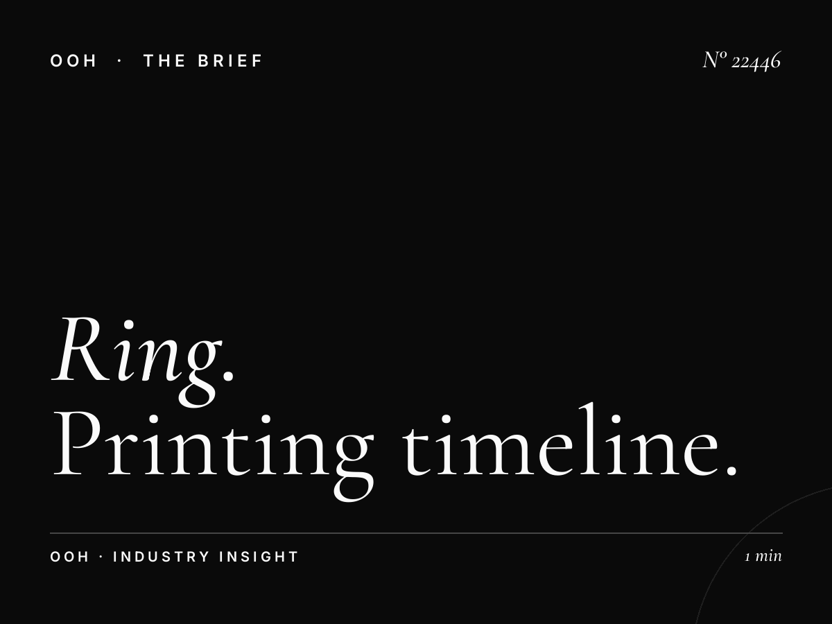 Ring Road Static Billboard Production: Printing Timeline