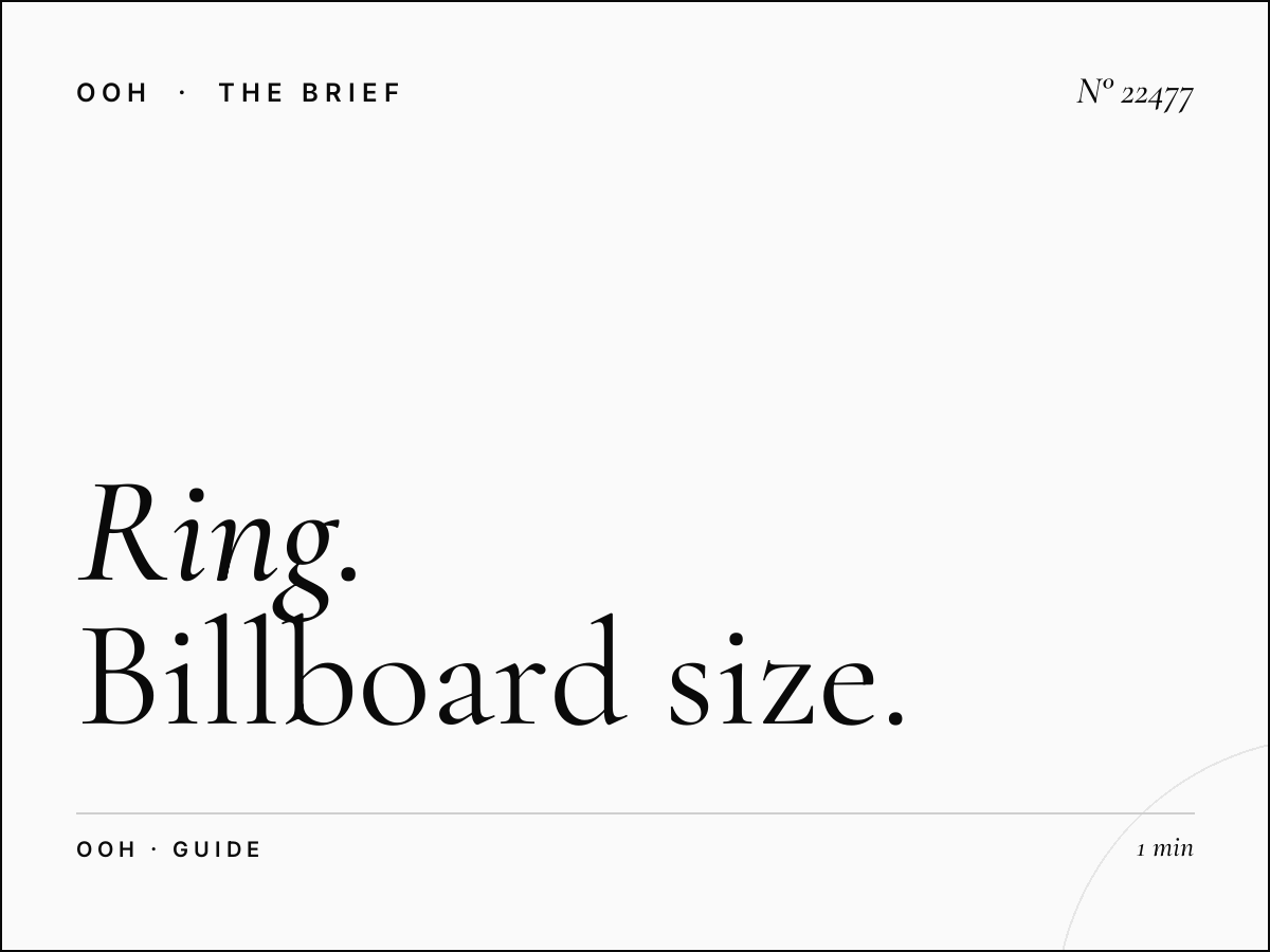 Ring Road Static Billboard Format: Billboard Size Guide