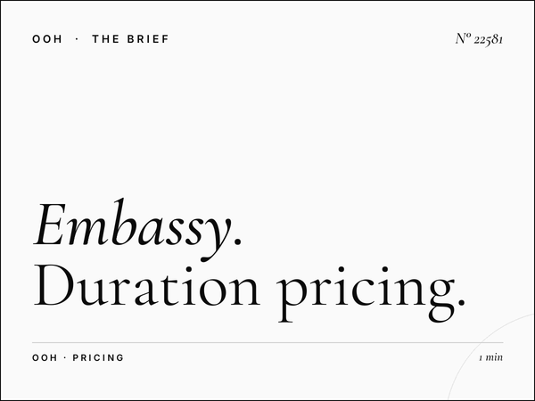 EU Embassy Billboard Monthly Rates: Duration Pricing