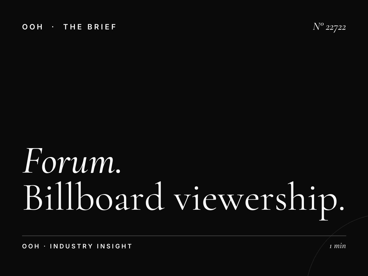 Forum Static Billboard Traffic: Billboard Viewership