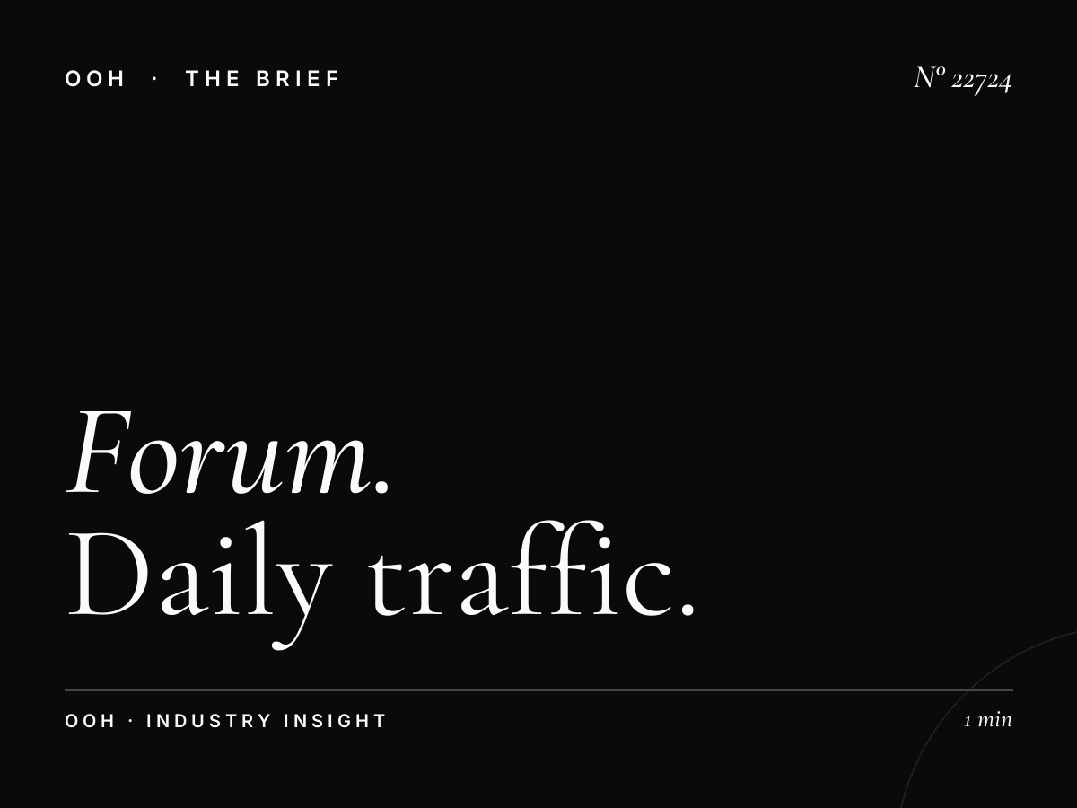 Forum Static Billboard Reach: Daily Traffic Impressions