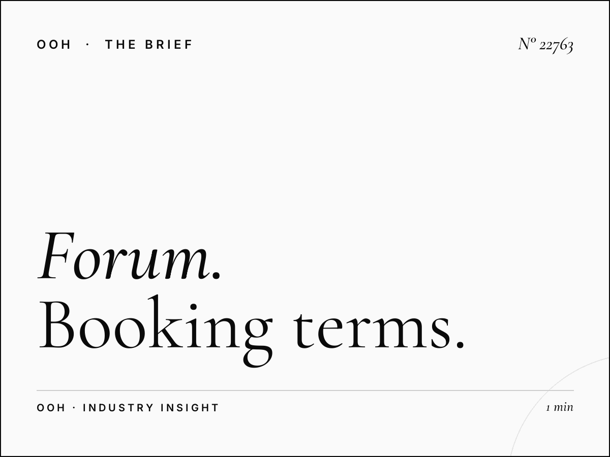 Forum Static Billboard Contracts: Booking Terms