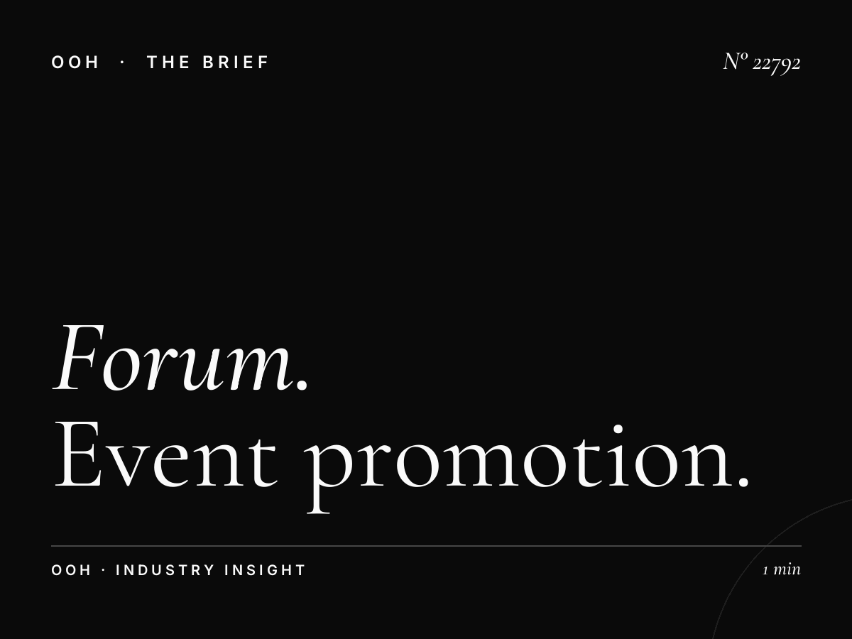Forum Static Billboard Event: Event Promotion