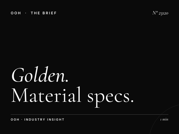 Golden Beach Static Billboard Production: Material Specs