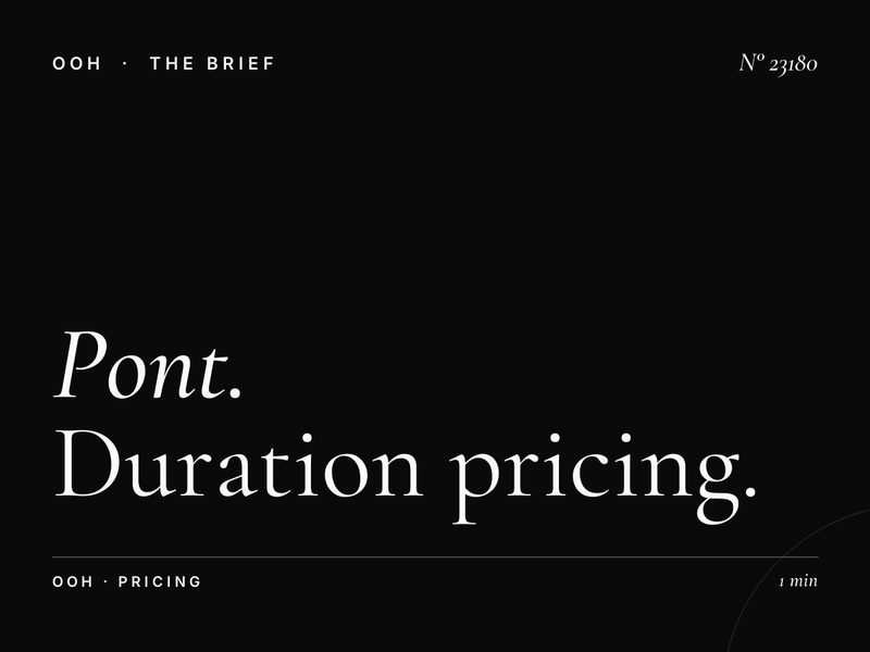 Pont Antelias Billboard Monthly Rates: Duration Pricing