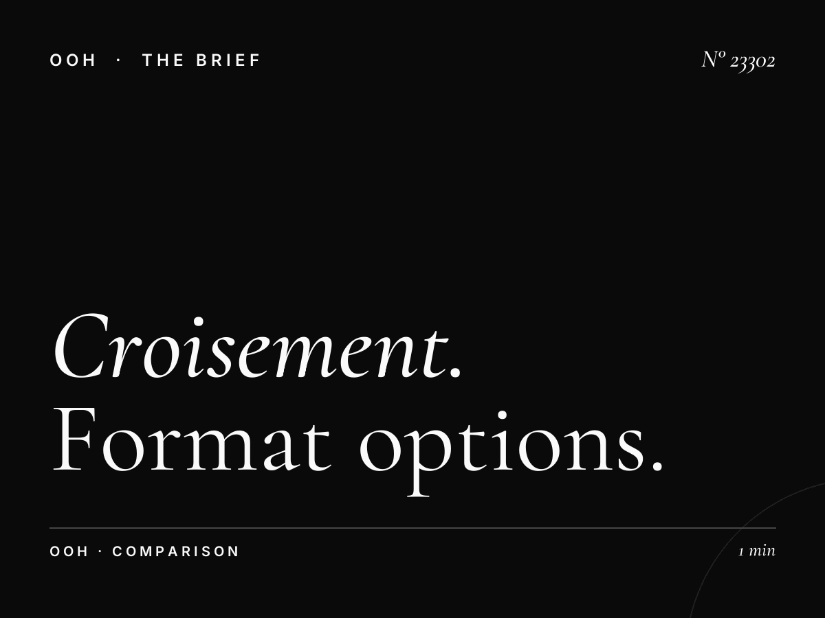 Croisement Menzah Unipole vs LED: Format Options