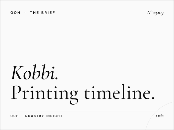 Kobbi Static Unipole Production: Printing Timeline