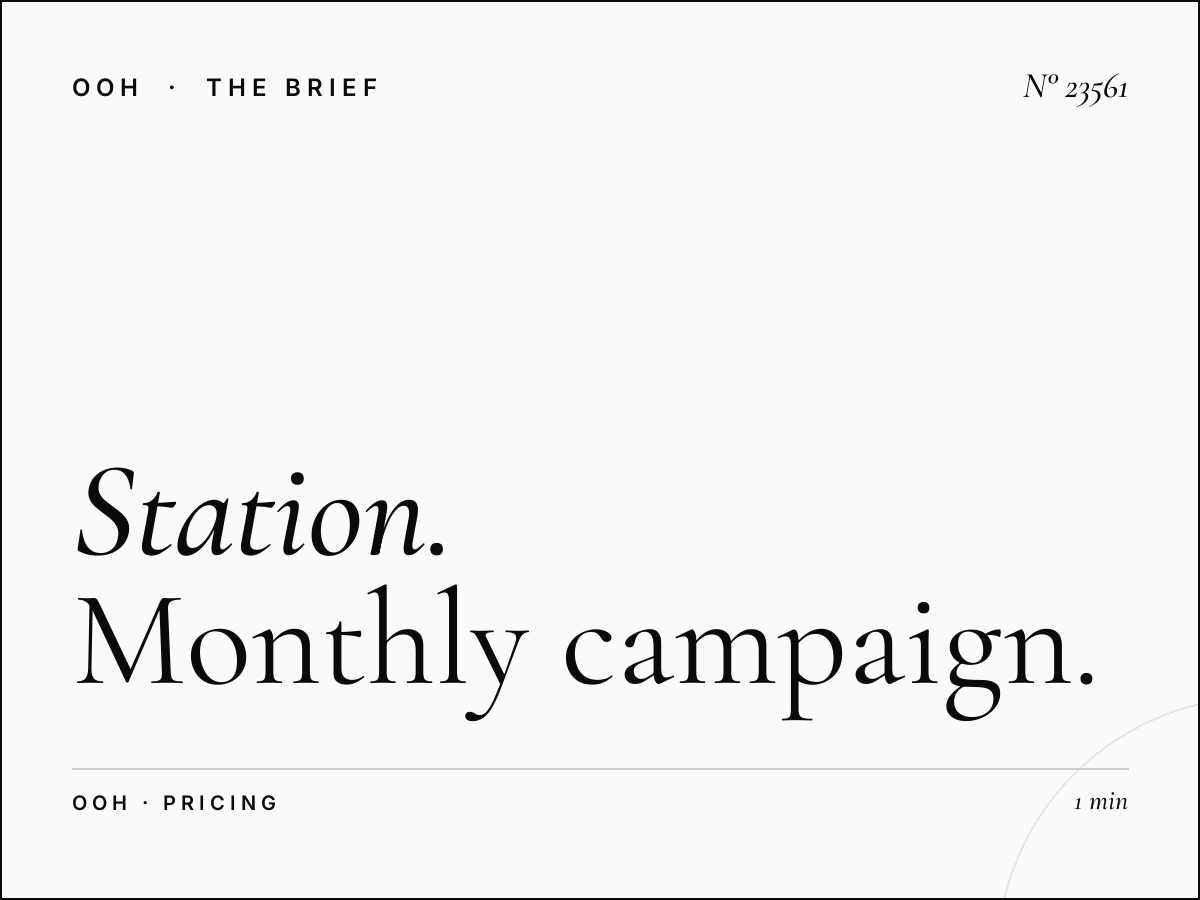Station Total Unipole Rates: Monthly Campaign Pricing Tunis