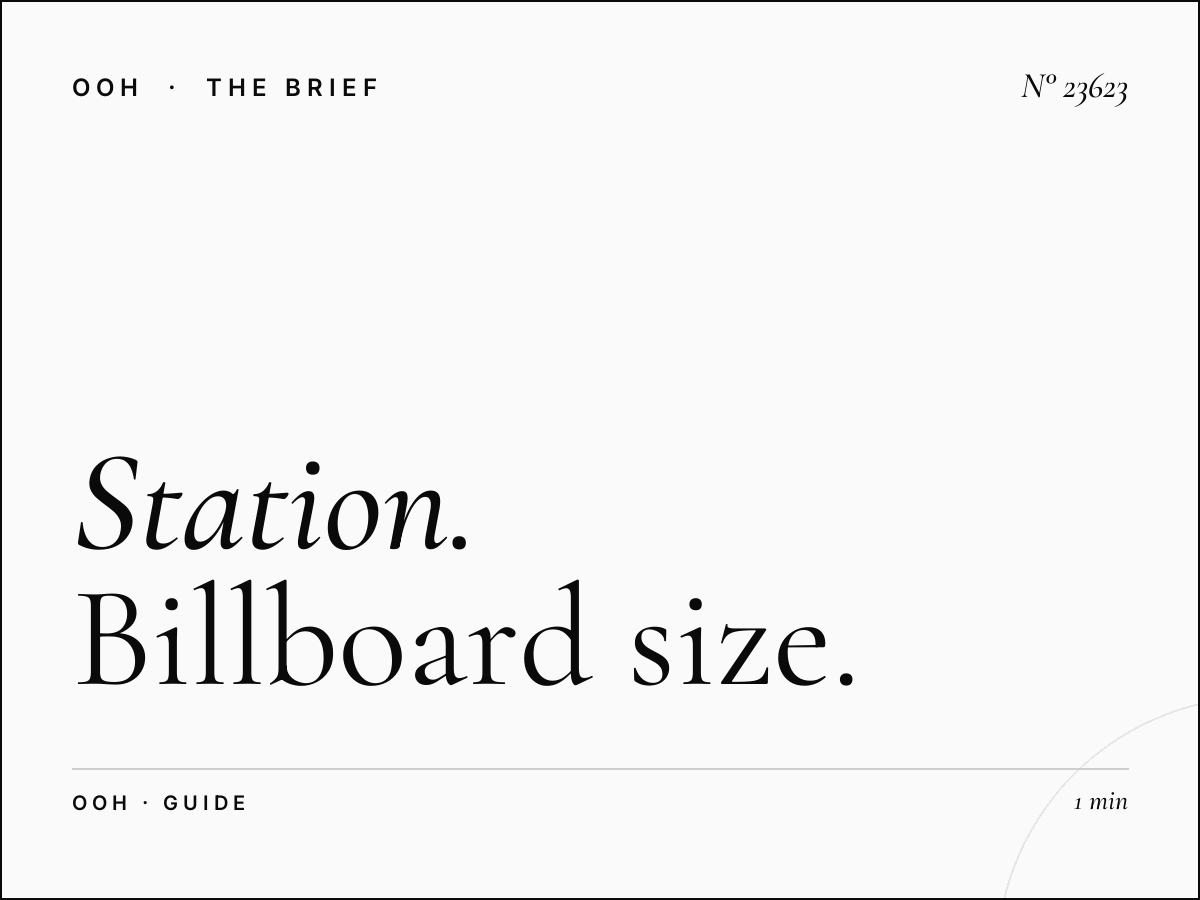 Station Total Static Unipole Format: Billboard Size Guide