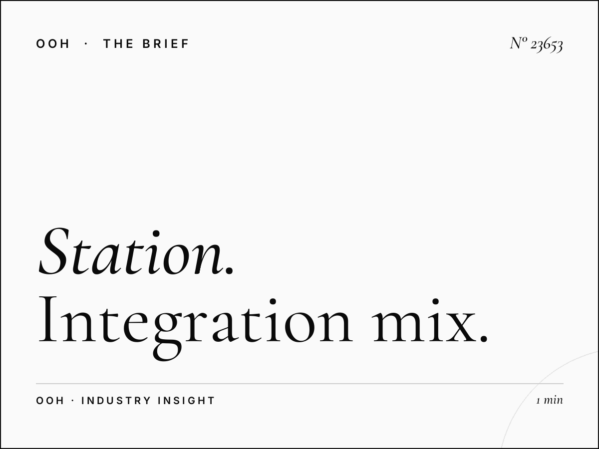 Station Total Unipole Marketing: Integration Mix