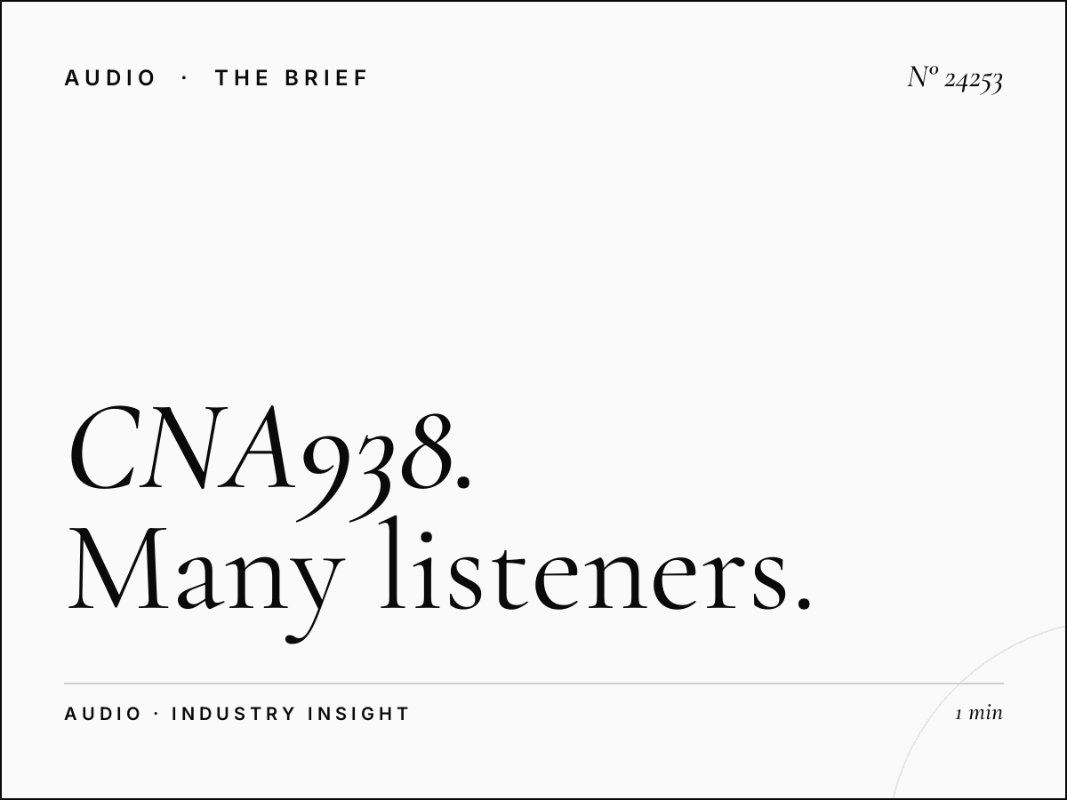 CNA938 93.8 FM Singapore Reach: How Many Listeners Can Your Ad Reach