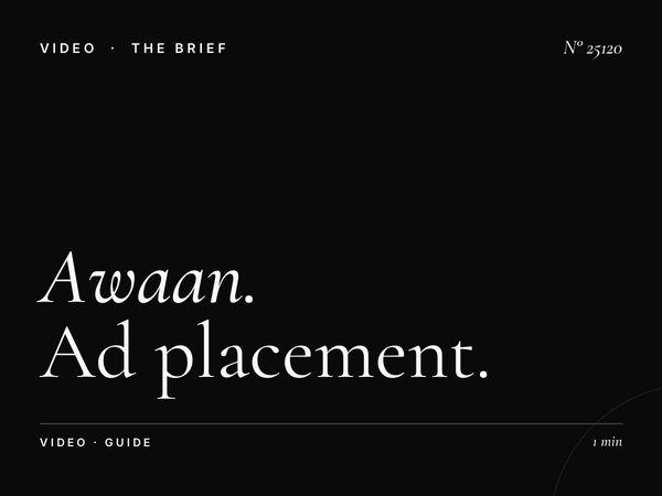 Awaan TV Entertainment Programming: Ad Placement Guide
