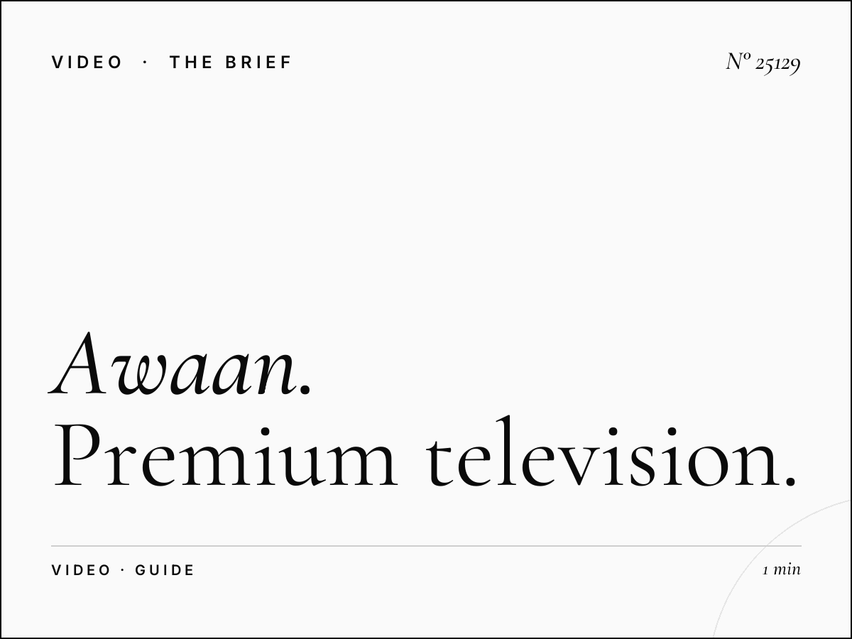 Awaan TV: Premium Television Advertising Guide