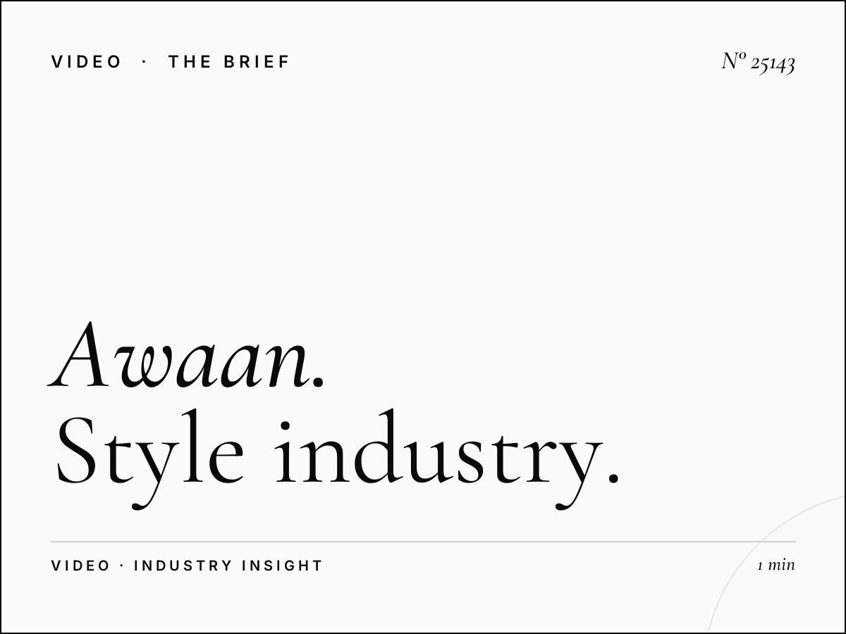 Awaan TV Fashion Programming: Style Industry Advertising