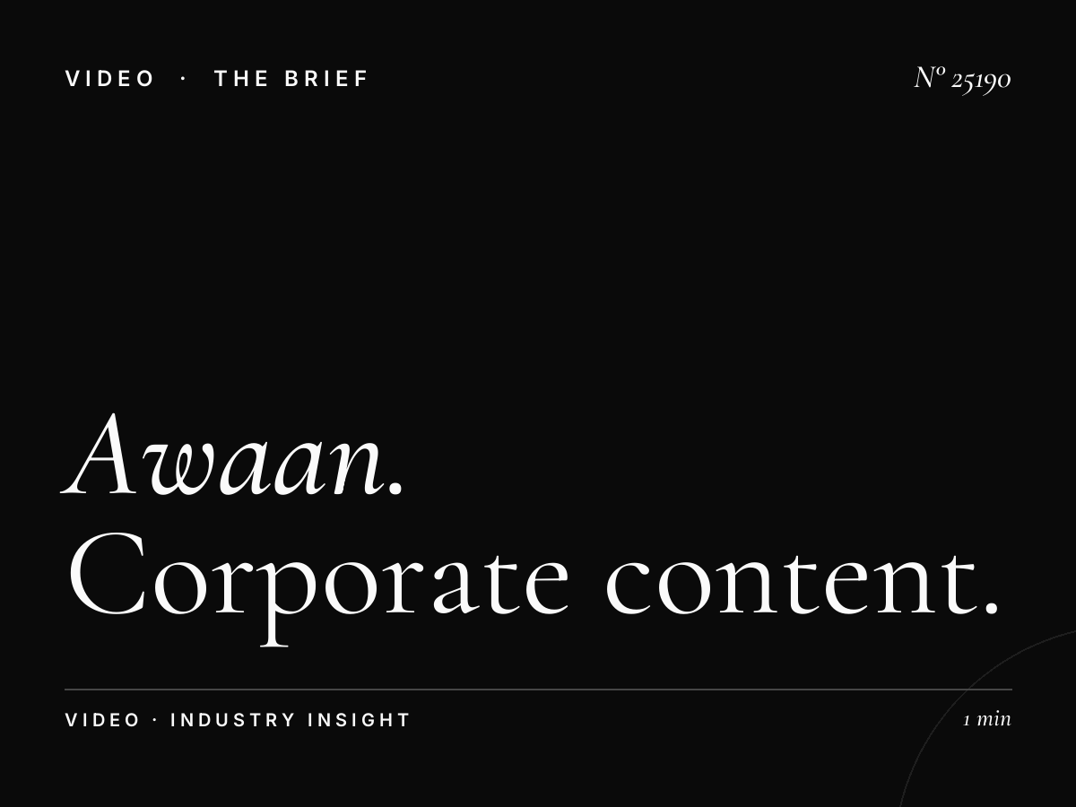 Awaan TV Business Programming: Corporate Content Advertising