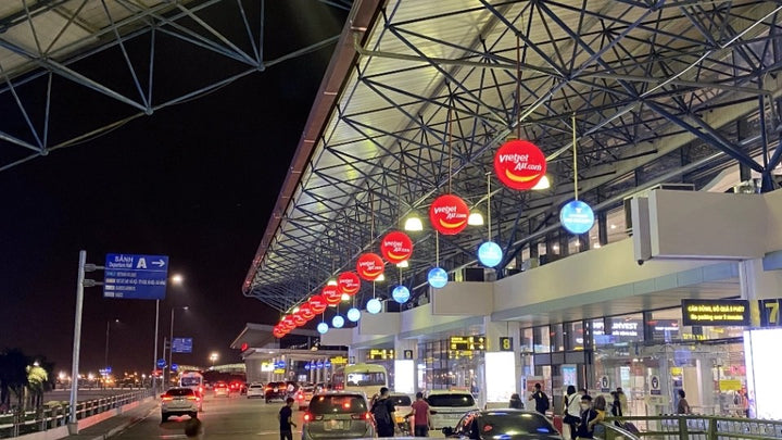 3D Logo, Thả khung giàn mái làn 2, sảnh A, C, level 2, terminal T1, Hanoi
