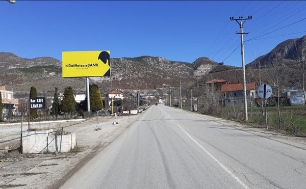 Ground Billboard Aksi Elbasan-korce,prrenjas Rajce Prane Lavazhit, Tirana, Albania