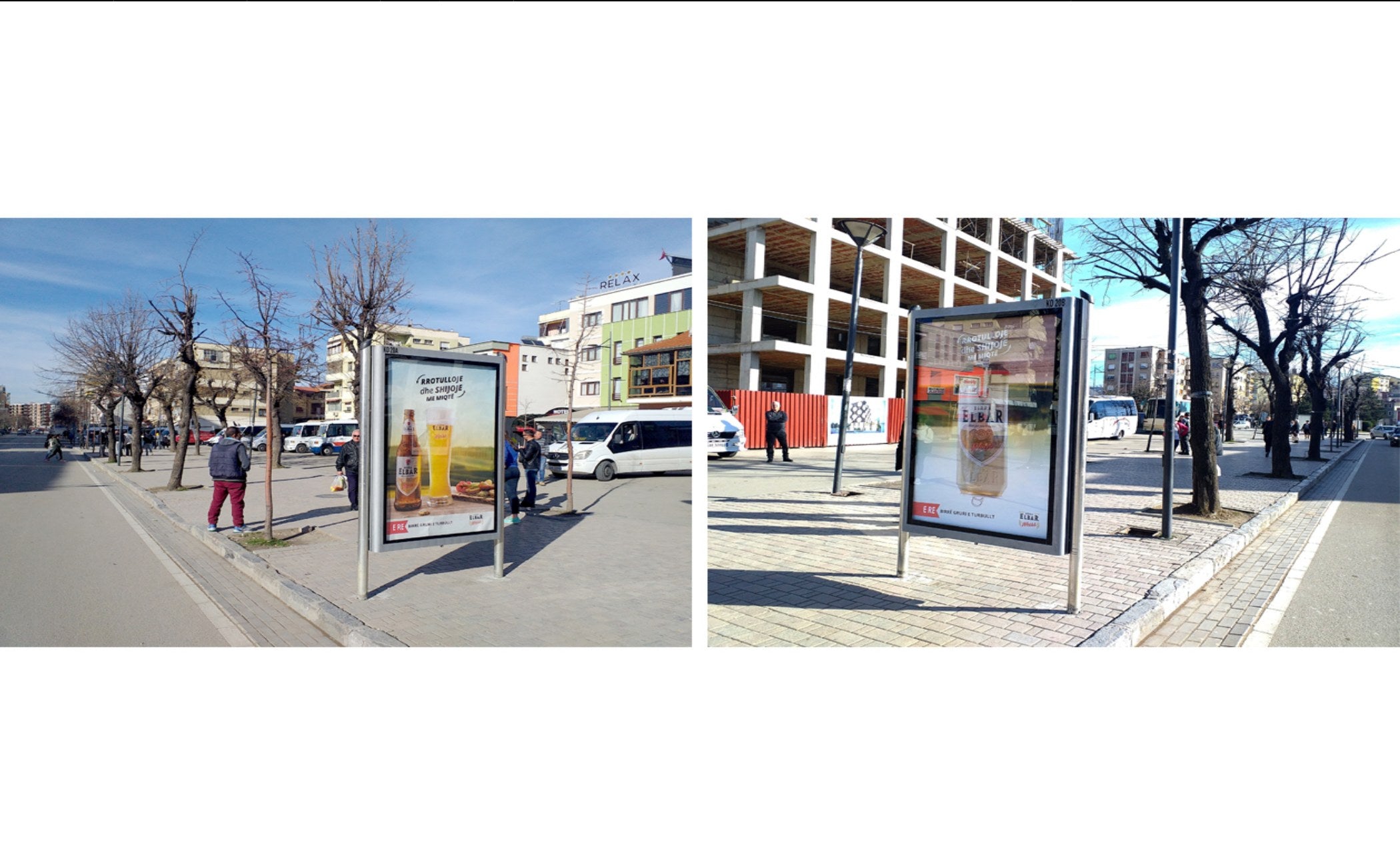 City Light, 2 faces Trotuari Prane Stacionit Te Autobuzave, Korce, Albania