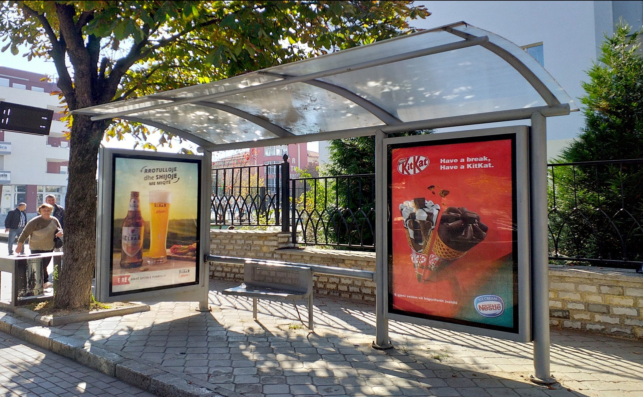Bus Shelter Panel Ne Krah Te Ambulances, Korce, Albania