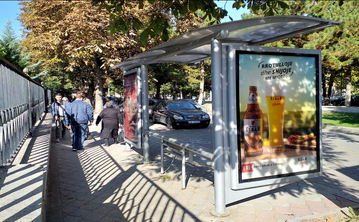 Bus Shelter Panel Ne Krah Te Ambulances, Korce, Albania