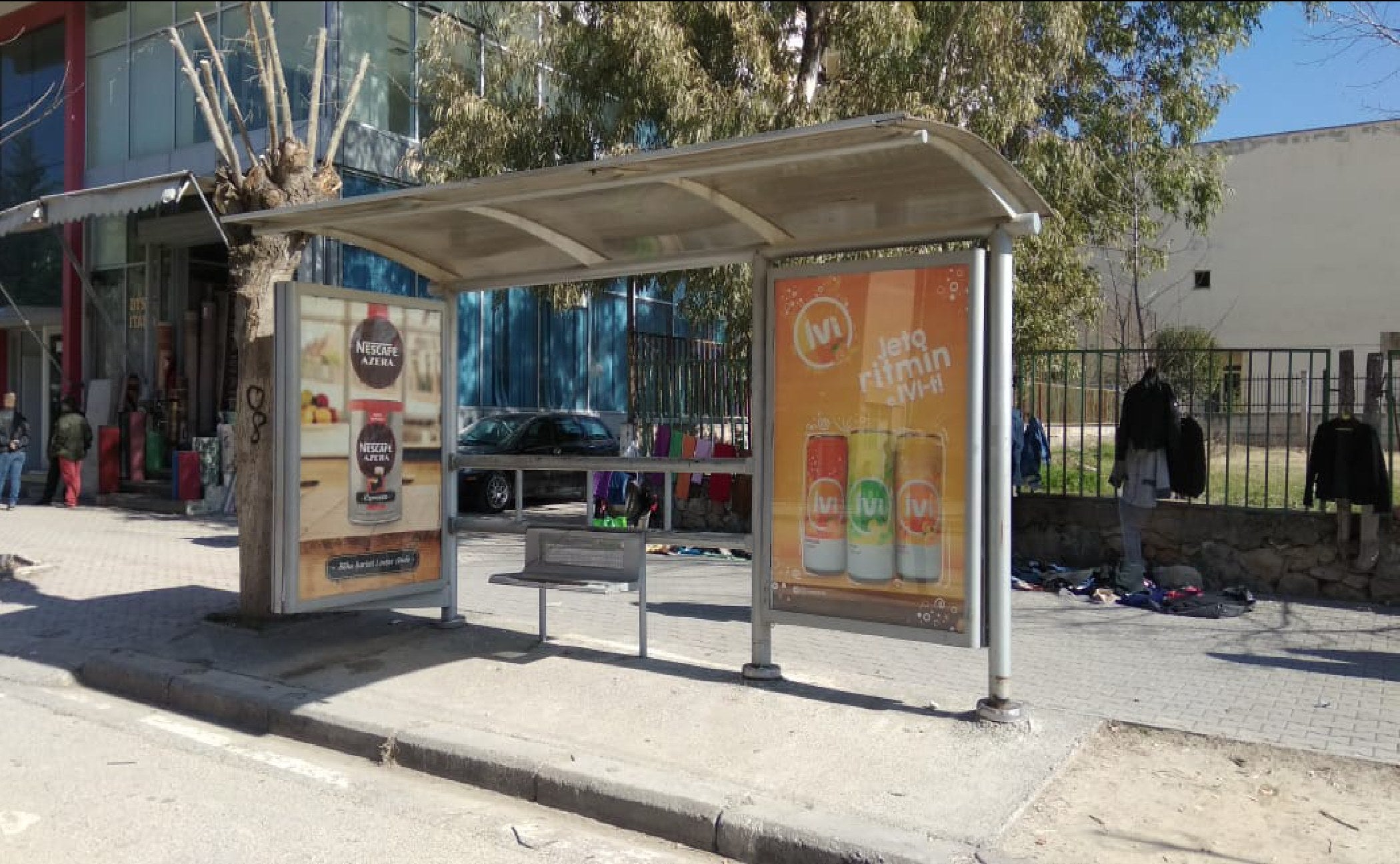 Bus Shelter Panel Kryq. Rr. Dalese Per Tirane Me Rr. Azem Quka, Lushnje, Albania
